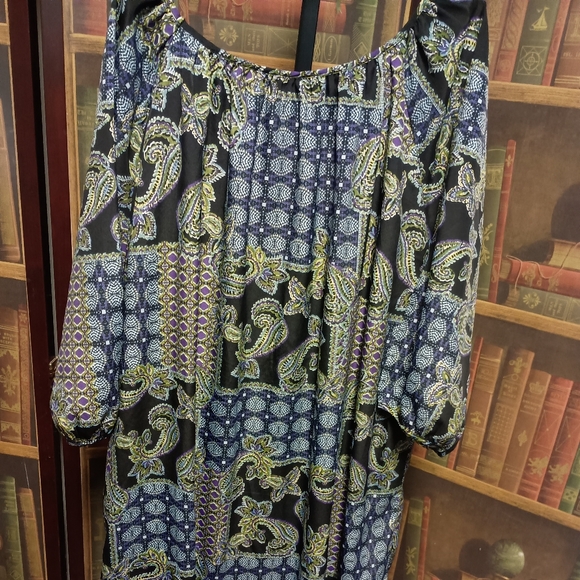 Cato size 22/24 midi dress elastic collar & shoulder - Picture 3 of 5